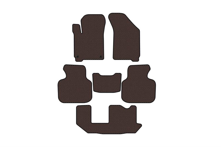 Dodge Journey 2008-2020 гг. Резиновые коврики Carsuit (2011-2020, 3 ряда, 7-местный, коричневый) Image