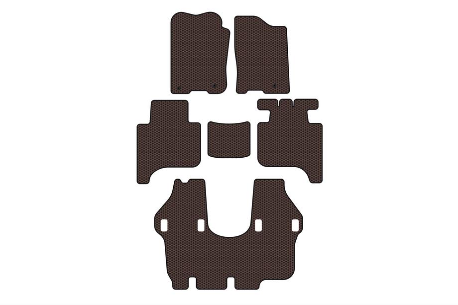Infiniti QX56 2004-2010 гг. Резиновые коврики Carsuit (3 ряда, 2004-2008, коричневые) Image