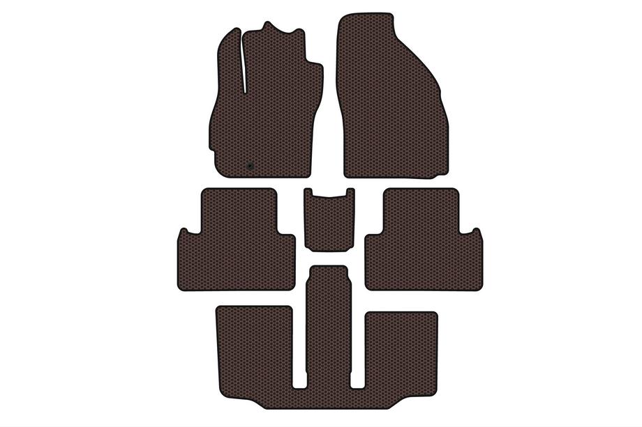 Mazda 5 2005-2009 гг. Резиновые коврики Carsuit (3 ряда, 7-местный, коричневый) Фото 1