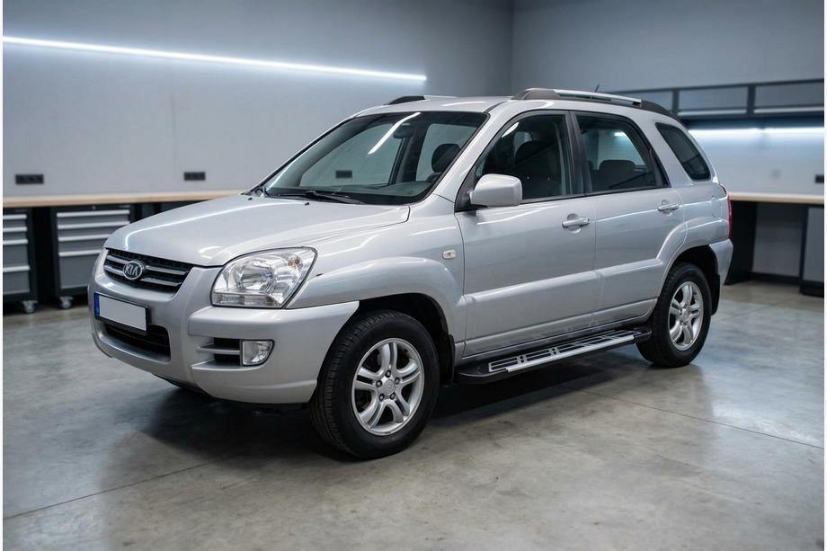 Kia Sportage 2004-2010 гг. Боковые Подножки Sunrise (2 шт., Алюминий) Image