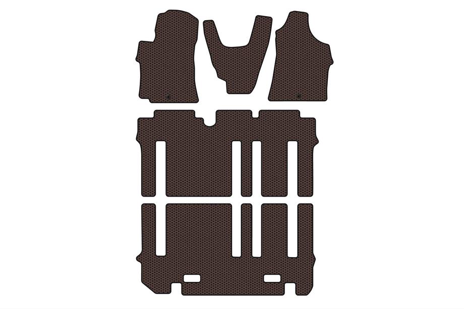 Hyundai H300, H1, Starex 2008-2020 гг. Резиновые коврики Carsuit (полный салон, коричневые) Image