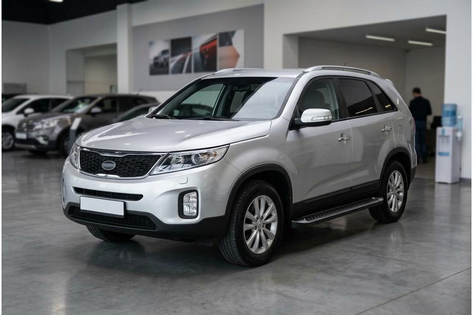 Kia Sorento II XM 2009-2014 гг. Боковые Подножки Allmond Black (2 шт., Алюминий) Image