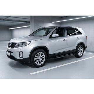 Боковые Подножки RedLine Black (2 шт., Алюминий) Kia Sorento II XM 2009-2014 гг. фото 1