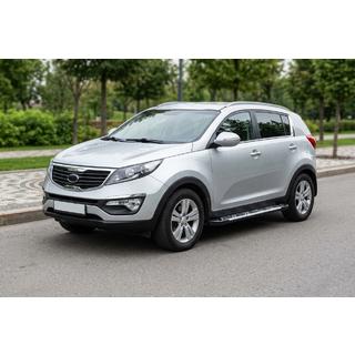 Боковые Подножки Sunrise (2 шт., Алюминий) Kia Sportage 2010-2015 гг. фото 1