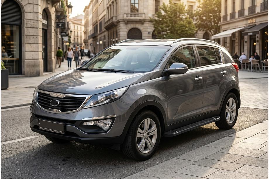 Kia Sportage 2010-2015 гг. Боковые Подножки RedLine Black (2 шт., Алюминий) Image