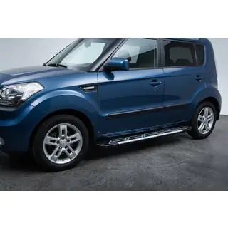 Боковые Подножки Sunrise (2 шт., Алюминий) Kia Soul I 2008-2013 гг. фото 1
