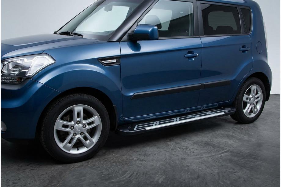 Kia Soul I 2008-2013 гг. Боковые Подножки Sunrise (2 шт., Алюминий) Image