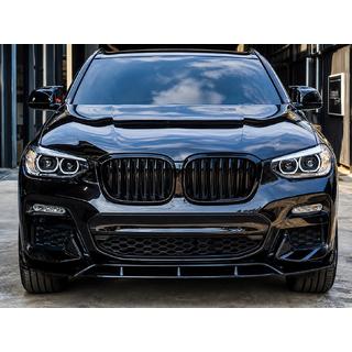 Передний спойлер 3D (для M-Sport 2018-2022, черный глянец) BMW X4 G02 2018- гг. фото 1
