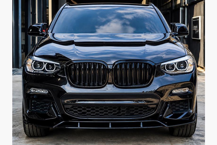 BMW X4 G02 2018- гг. Передний спойлер 3D (для M-Sport 2018-2022, черный глянец) Фото 1