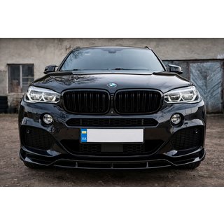 Накладка на передний бампер Lip Black Warrior (для M-Sport) BMW X5 F15 2013-2018 гг. фото 1