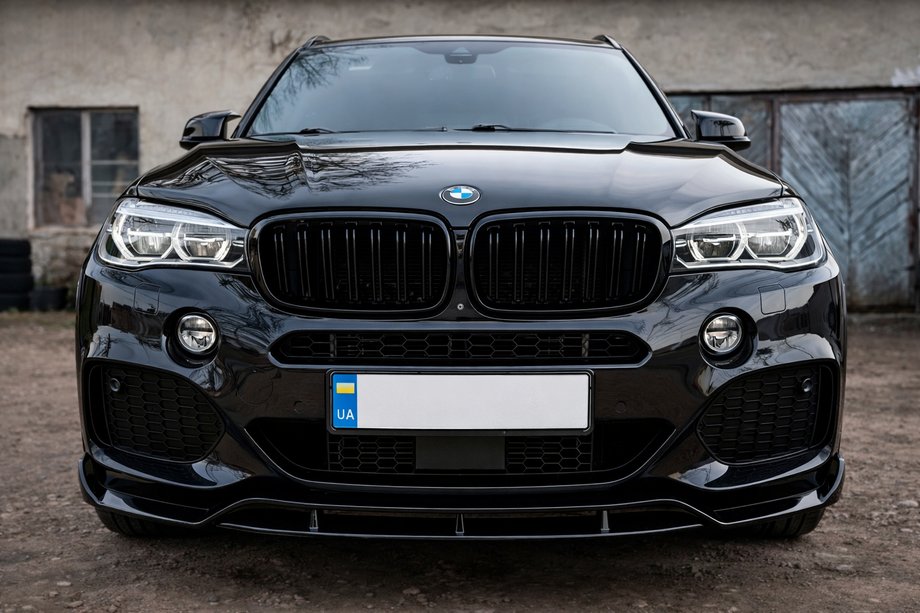 BMW X5 F15 2013-2018 гг. Накладка на передний бампер Lip Black Warrior (для M-Sport) Фото 1