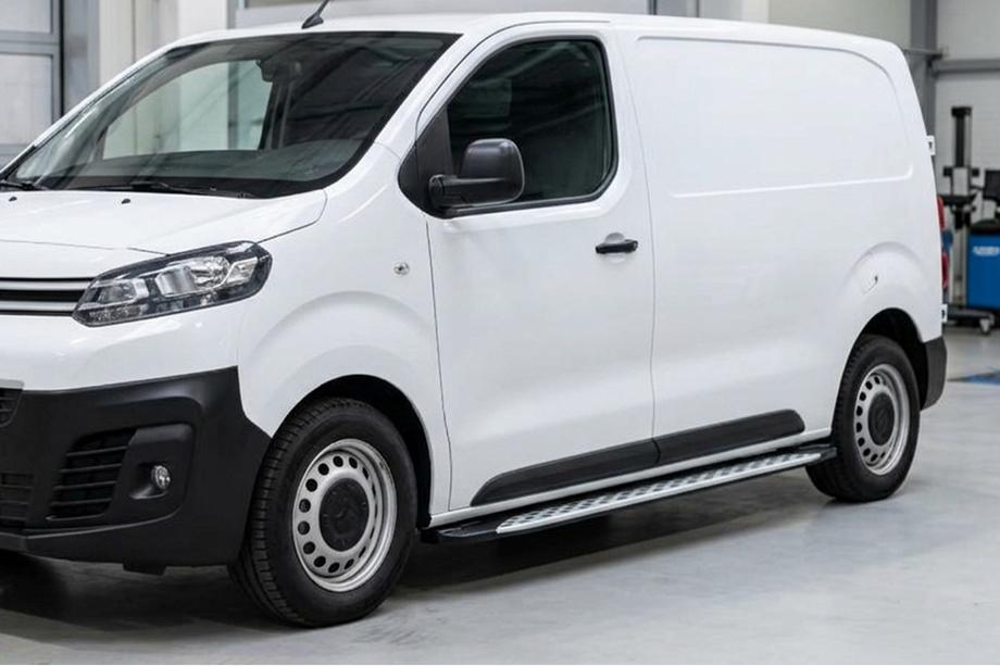 Opel Zafira Life 2019- гг. Боковые пороги Shining V1 (XS - Короткая база, 2 шт., Алюминий) Image
