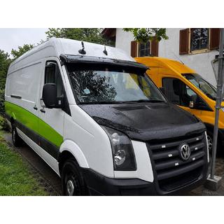 Козырек на лобовое стекло V-4 (черный глянец, 5мм) Volkswagen Crafter 2006-2016 гг. фото 1