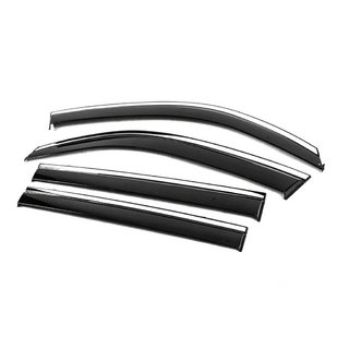 Ветровики с хромированным молдингом Niken Luxury (4 шт) Toyota Land Cruiser 200 2007-2021 гг. фото 3