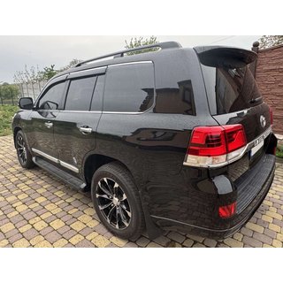 Ветровики с хромированным молдингом Niken Luxury (4 шт) Toyota Land Cruiser 200 2007-2021 гг. фото 4