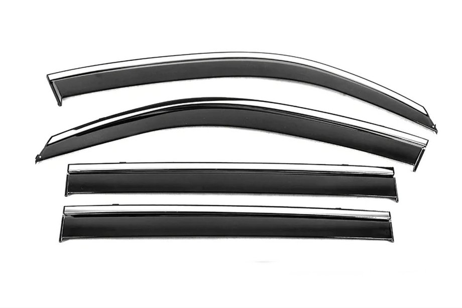 Toyota Land Cruiser 200 2007-2021 гг. Ветровики с хромированным молдингом Niken Luxury (4 шт) Фото 2