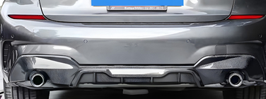 BMW 3 серия G20/G21 2018- гг. Задний диффузор (для M-Sport 2018-2022, под круглые насадки, ABS) фото 2