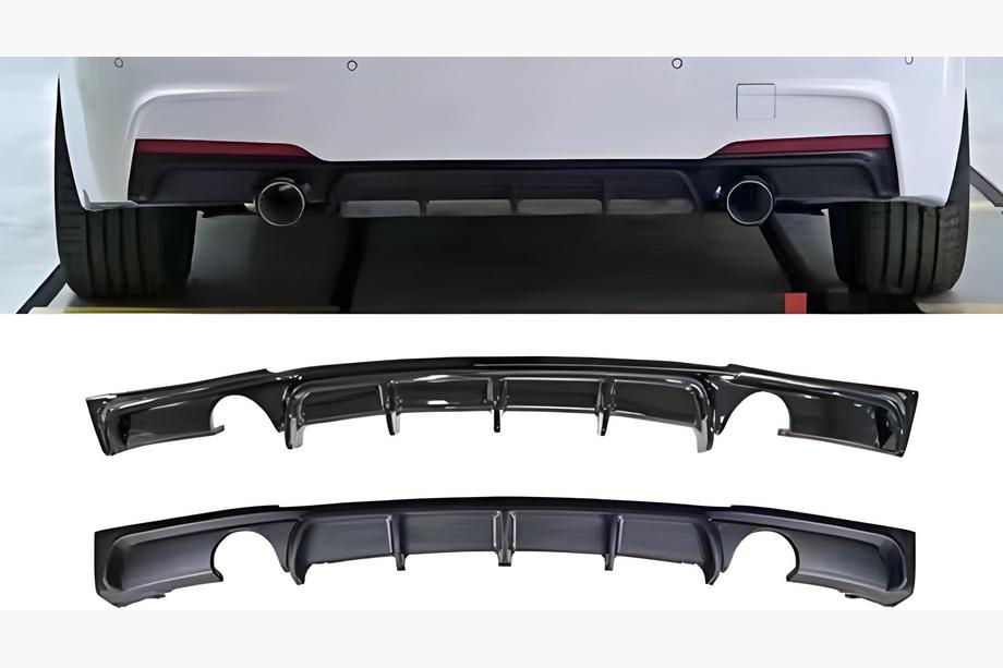 BMW 3 серия F30/F31 2012-2019 гг. Задний диффузор под двусторонний одиночный выхлоп (для M-Sport, ABS) Фото 4