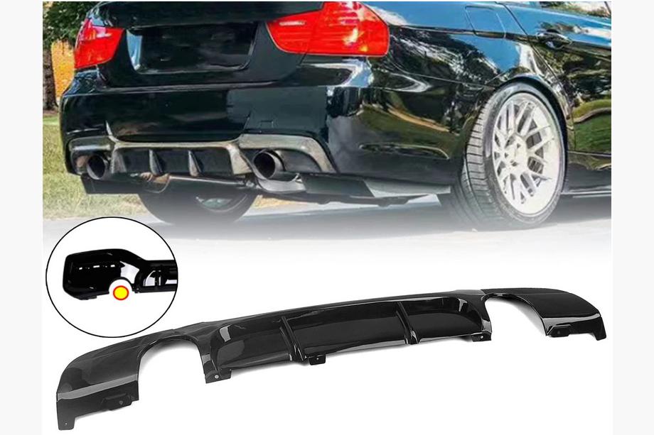BMW 3 серия E90/E91 2005-2011 гг. Задний диффузор под двусторонний одиночный выхлоп (для M-Sport, ABS) Фото 1