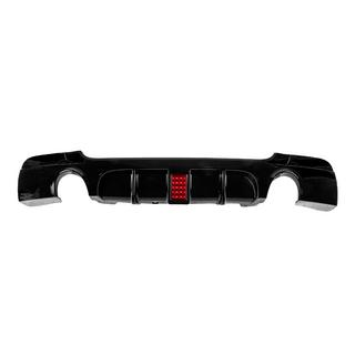 Диффузор заднего бампера под двусторонний одиночный выхлоп LED (для M-Sport, ABS) фото 1