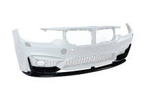 BMW 3 серия F30/F31 2012-2019 гг. Передний лип-спойлер BM (для M3-LOOK, чёрный глянец) фото 3