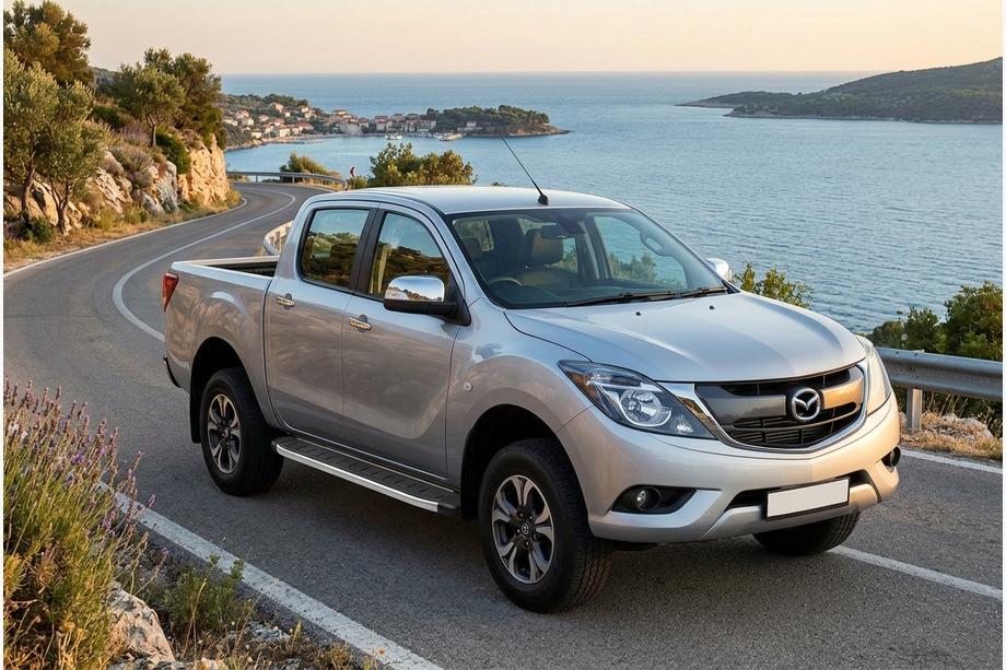Mazda BT-50 2012- гг. Боковые Подножки Fullmond (2 шт, алюминий) Image