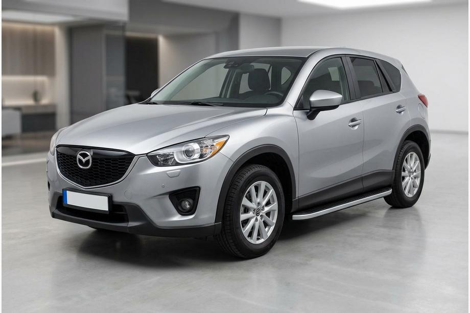 Mazda CX-5 2012-2017 гг. Боковые Подножки Tayga Grey (2 шт., Алюминий) Image