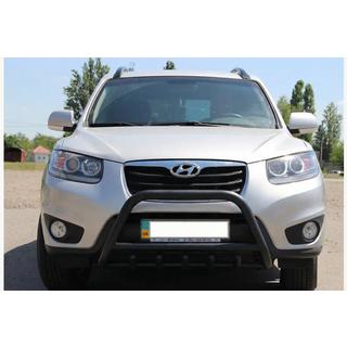 Кенгурятник WT003 Черный (Нержавеющая сталь) Hyundai Santa Fe 2 2006-2012 гг. фото 1