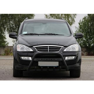 Кенгурятник WT004 Черный (Нержавейка) SsangYong Action 2005-2018 гг. фото 2