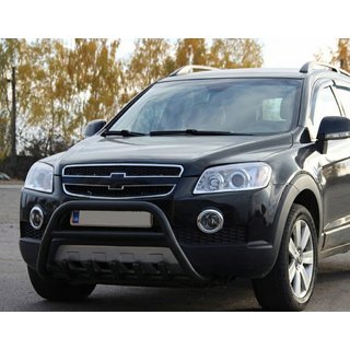 Передняя дуга WT003 Черная (нерж. сталь) Chevrolet Captiva 2006-2019 гг. фото 3