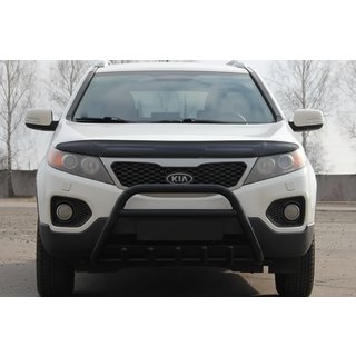 Кенгурятник WT003 Черный (Нержавеющая сталь) Kia Sorento II XM 2009-2014 гг. фото 1
