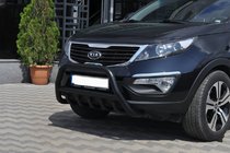 Kia Sportage 2010-2015 гг. Кенгурятник WT003 Черный (Нержавеющая сталь) фото 1