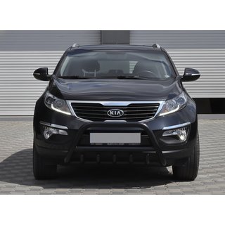 Кенгурятник WT003 Черный (Нержавеющая сталь) Kia Sportage 2010-2015 гг. фото 3