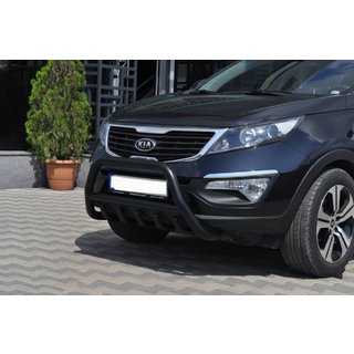 Кенгурятник WT003 Черный (Нержавеющая сталь) Kia Sportage 2010-2015 гг. фото 1
