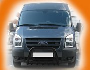 Ford Transit 2000–2014 гг. Кенгурятник WT003 Черный (2006-2014, Нержавеющая сталь) фото 6