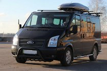 Ford Transit 2000–2014 гг. Кенгурятник WT003 Черный (2006-2014, Нержавеющая сталь) фото 4
