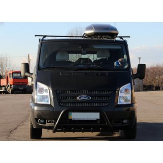Кенгурятник WT003 Черный (2006-2014, Нержавеющая сталь) Ford Transit 2000–2014 гг. фото 3