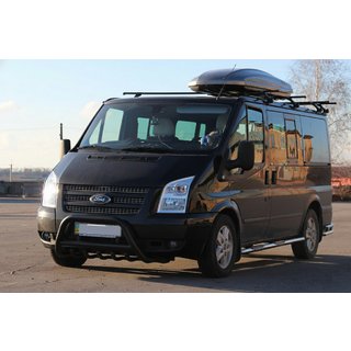 Кенгурятник WT003 Черный (2006-2014, Нержавеющая сталь) Ford Transit 2000–2014 гг. фото 4