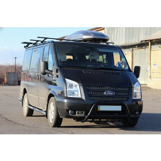 Кенгурятник WT003 Черный (2006-2014, Нержавеющая сталь) Ford Transit 2000–2014 гг. фото 1