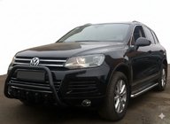 Volkswagen Touareg 2010-2018 гг. Кенгурятник WT003 Черный Нержавейка фото 3