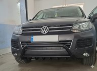 Volkswagen Touareg 2010-2018 гг. Кенгурятник WT003 Черный Нержавейка фото 1