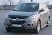 Hyundai IX-35 2010-2015 гг. Передняя дуга WT003 Черная (нерж. сталь) фото 1