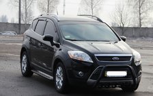 Ford Kuga 2008-2013 гг. Кенгурятник WT003 Черный (Нержавеющая сталь) фото 3