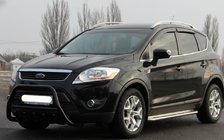 Ford Kuga 2008-2013 гг. Кенгурятник WT003 Черный (Нержавеющая сталь) фото 1