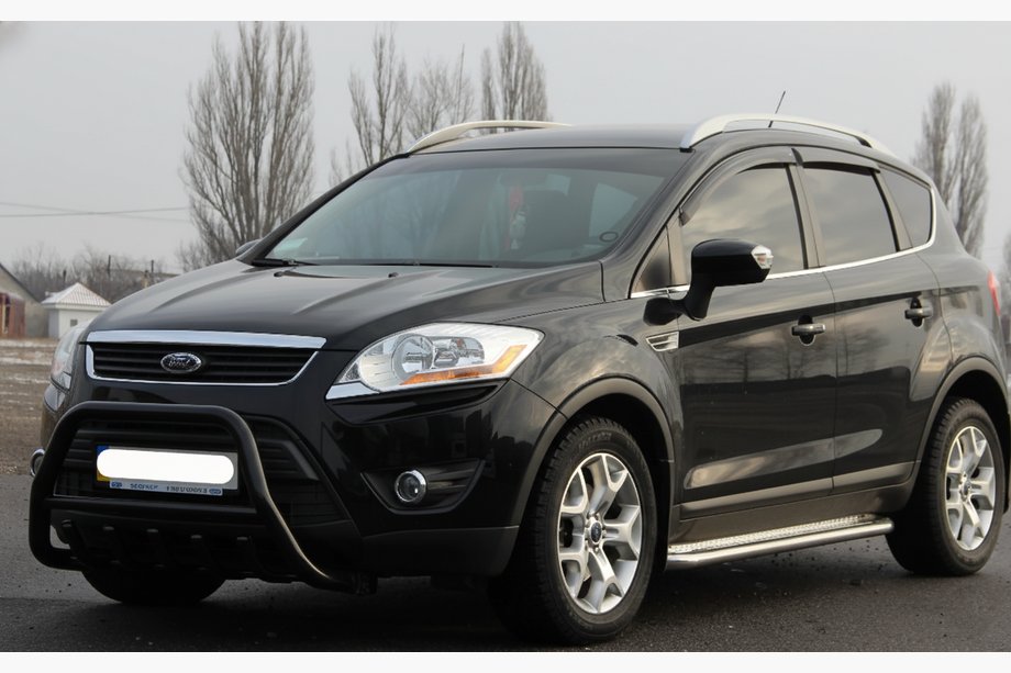Ford Kuga 2008-2013 гг. Кенгурятник WT003 Черный (Нержавеющая сталь) Image