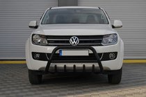 Volkswagen Amarok 2010-2022 гг. Кенгурятник WT003 Черный Нержавейка фото 7