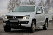Volkswagen Amarok 2010-2022 гг. Кенгурятник WT003 Черный Нержавейка фото 9