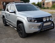 Volkswagen Amarok 2010-2022 гг. Кенгурятник WT003 Черный Нержавейка фото 8