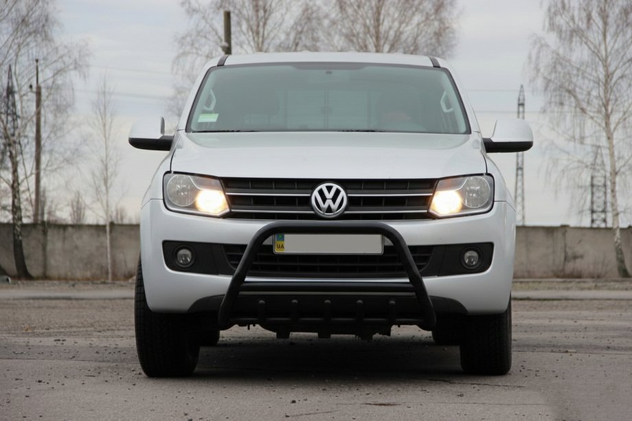 Volkswagen Amarok 2010-2022 гг. Кенгурятник WT003 Черный Нержавейка Image