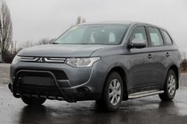 Mitsubishi Outlander 2012-2021 гг. Кенгурятник WT004 Черный (Нержавейка) фото 1